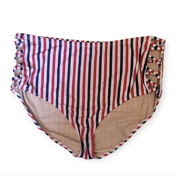 Swim by Cacique Red, White & Blue SwimSuit, Plus 26 Bottoms - Picture 10 of 11